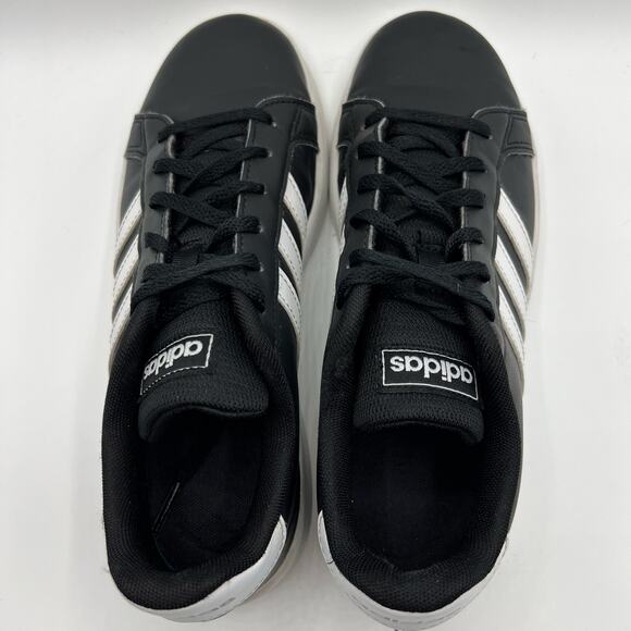 Adidas Black White Stripes Grand Court Lace Up Shoes ART EF0102 | Men\'s Size 4 main image 6